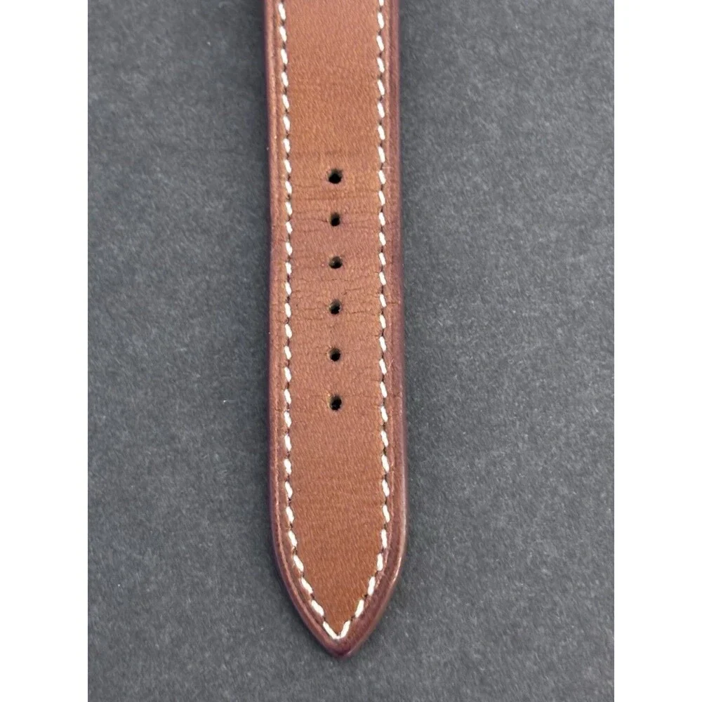 Hermes 21mm Stainless Steel And Natural Barenia Leather Here H PM Quartz Watch